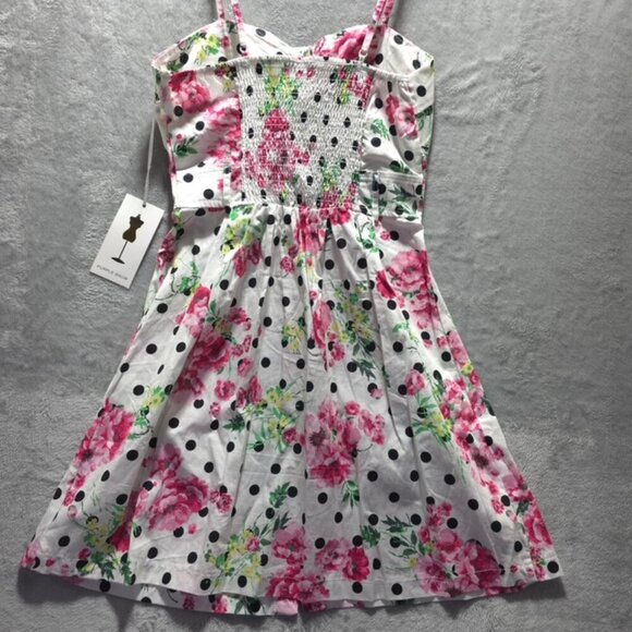Purple Snow Juniors Mini Dress Size M – Polka Dot & Floral Print – NWT - Picture 2 of 7